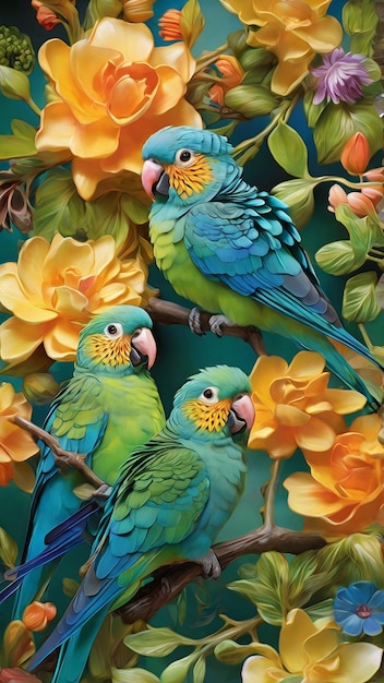 un'immagine di due pappagalli con la parola pappagalli in fondo