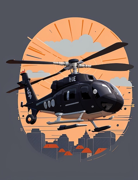 Un'immagine di elicottero per il design di una maglietta