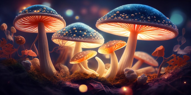 Un'immagine di funghi con la parola fungo sul fondo