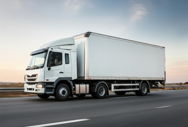 Un'immagine di un camion bianco su una strada