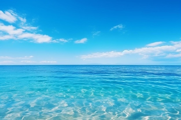 un'immagine di un chiaro oceano blu con il cielo e l'oceano sullo sfondo