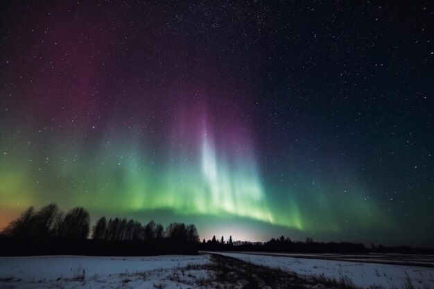 Un'immagine di un cielo con le stelle e il cielo sopra di esso