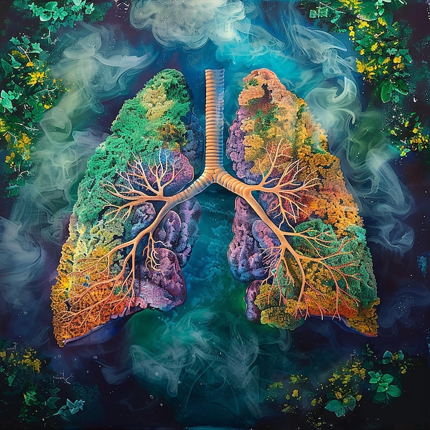 un'immagine di un cuore con la parola polmoni su di esso