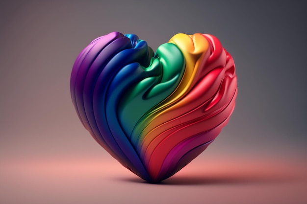 Un'immagine di un cuore nei colori dell'arcobaleno un simbolo di amore e sostegno per tutti gli individui