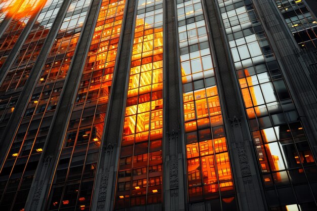 un'immagine di un grande edificio con molti motivi di finestre