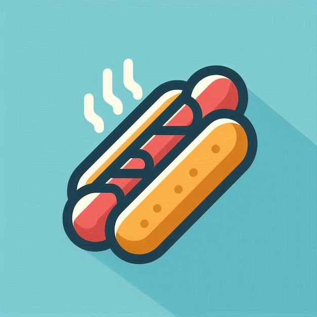 un'immagine di un hot dog con un lungo hot dog in fondo