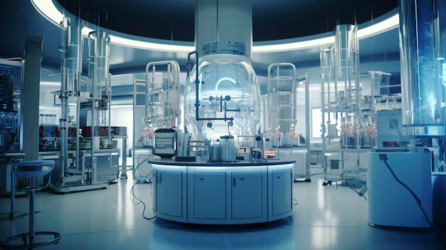 Un'immagine di un laboratorio di ricerca medica con scienziati al lavoro
