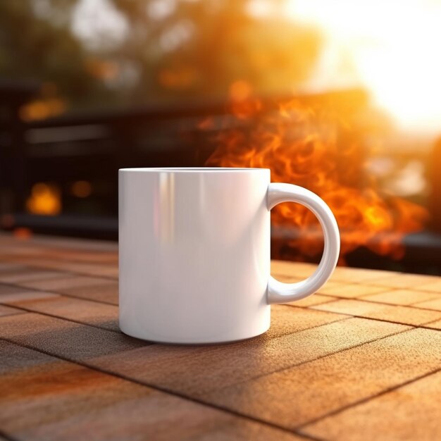 Un'immagine di un modello di tazza bianca su uno sfondo neutro