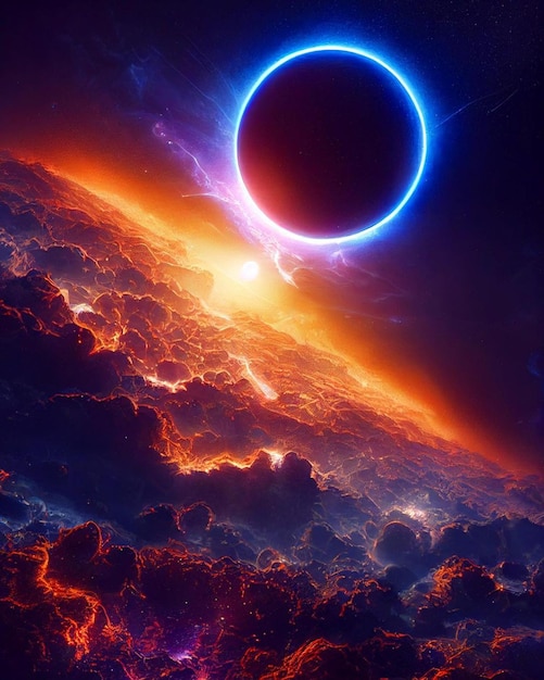 Un'immagine di un pianeta con il sole sullo sfondo
