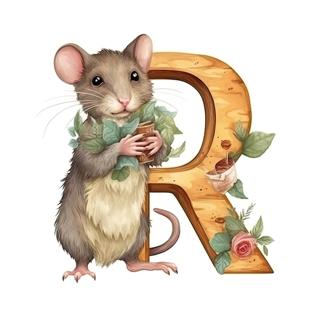 un'immagine di un topo con una lettera r in esso