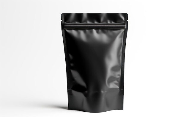 Un'immagine di una borsa d'imballaggio nera vuota pronta per il marchio
