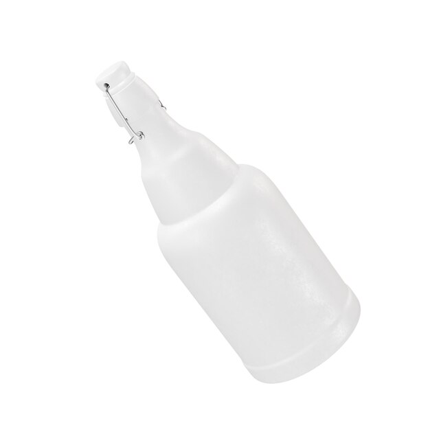 Un'immagine di una bottiglia di ceramica bianca isolata su uno sfondo bianco