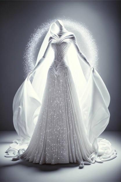 Un'immagine di una donna in un abito da sposa ai generativa