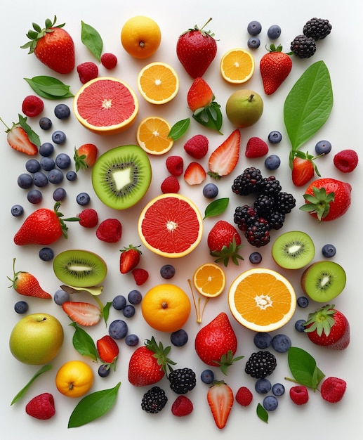 Un'immagine di una varietà di frutti tra cui uno che ha la parola frutta su di esso.