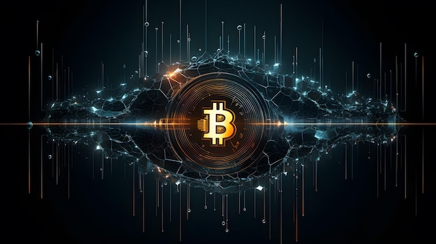 un'immagine digitale di un simbolo bitcoin