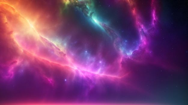 Un'immagine espressiva di una galassia colorata con una luce brillante AI generativa