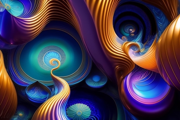 Un'immagine generata dal computer di un disegno a spirale