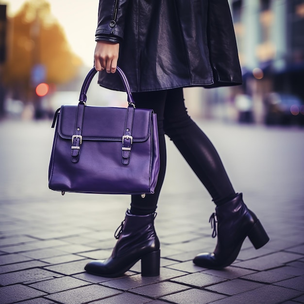 Un'immagine generativa della borsa da mano femminile, delle scarpe, dell'abito, della moda e dell'illustrazione di stile