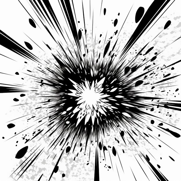 un'immagine in bianco e nero di un'esplosione di vernice ai generativa