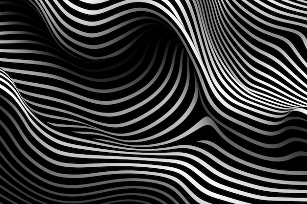 Un'immagine in bianco e nero di un motivo ondulato con linee.