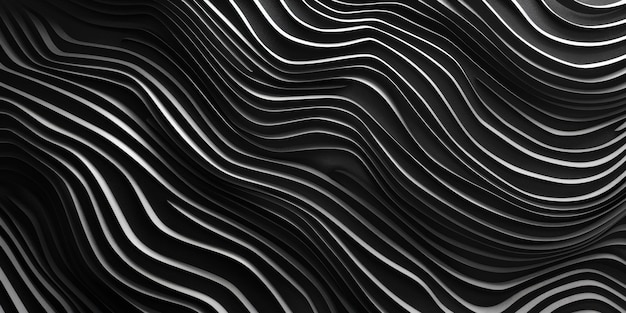 Un'immagine in bianco e nero di un'onda con molti dettagli sullo sfondo