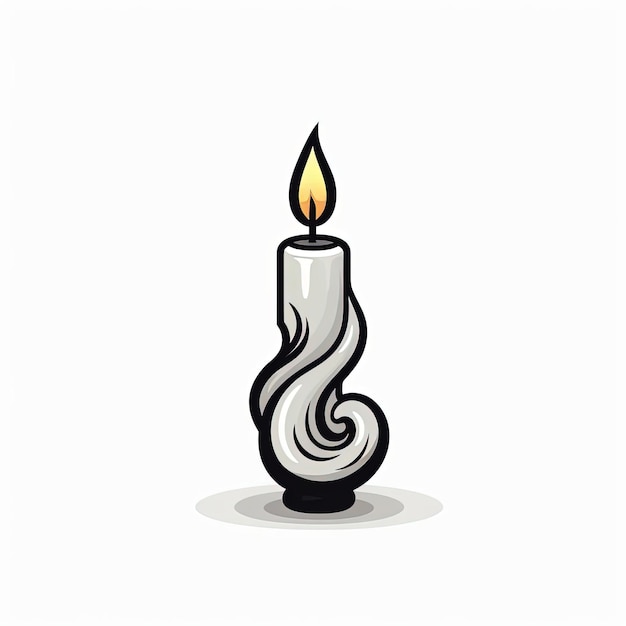 un'immagine in bianco e nero di una candela nello stile dell'illuminazione in miniatura