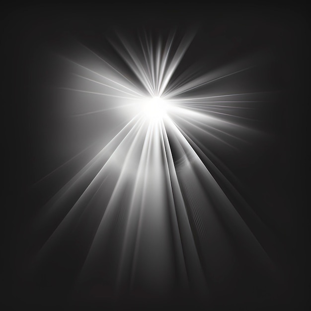 Un'immagine in bianco e nero di una luce con una stella bianca al centro