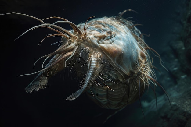 Un'immagine inquietante di un mollusco predatore che si nasconde nelle profondità dell'oceano