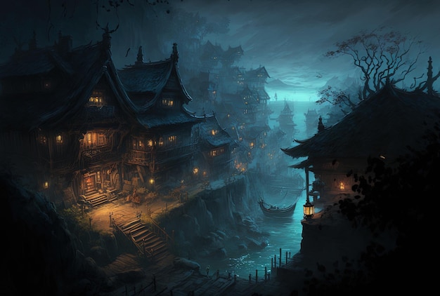 Un'immagine notturna della città antica
