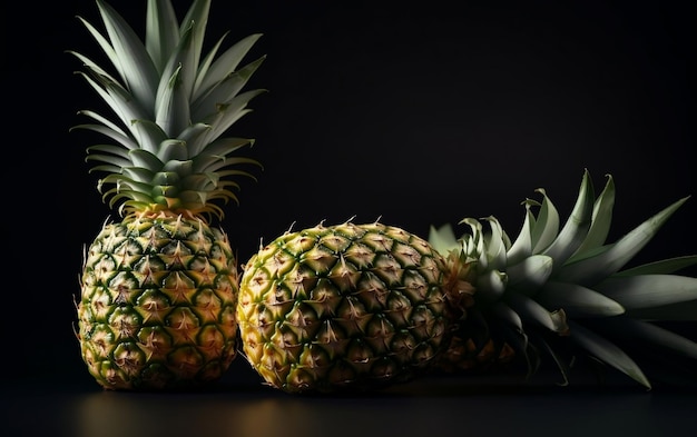 Un'immagine ravvicinata di fette di ananas IA generativa