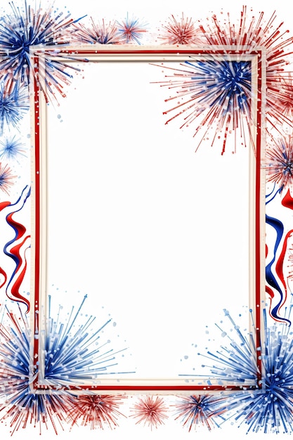 un'immagine rossa, bianca e blu di fuochi d'artificio.