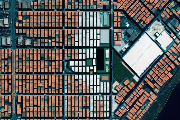 Un'immagine satellitare di una città