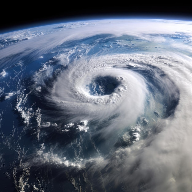 un'immagine satellitare di una tempesta tropicale con una nuvola di tempesta tropicale sullo sfondo.