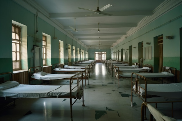 Un’immagine toccante di speranza e di guarigione dei letti ospedalieri vuoti
