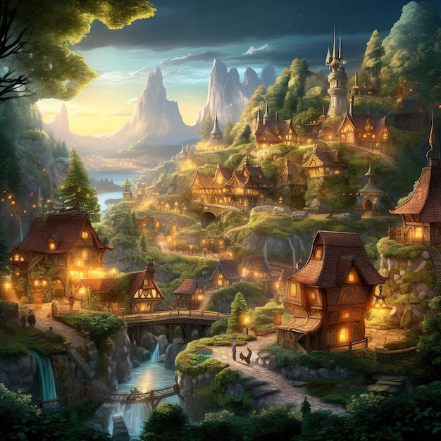 Un incantevole borgo immerso in una valle illustrativa