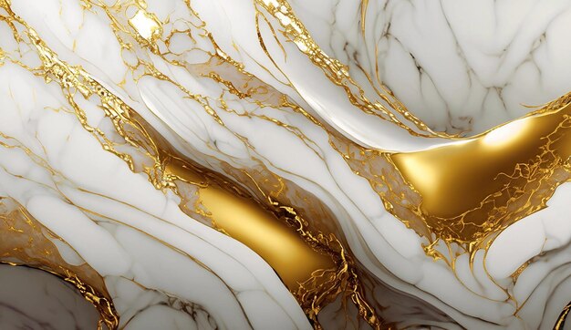 Un incantevole sfondo di marmo bianco e dorato