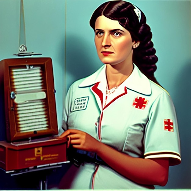 Un'infermiera con il suo strumento medico