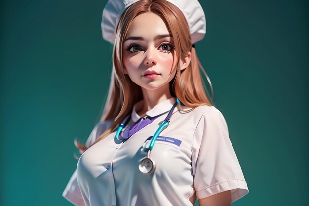 Un'infermiera con uno stetoscopio al collo