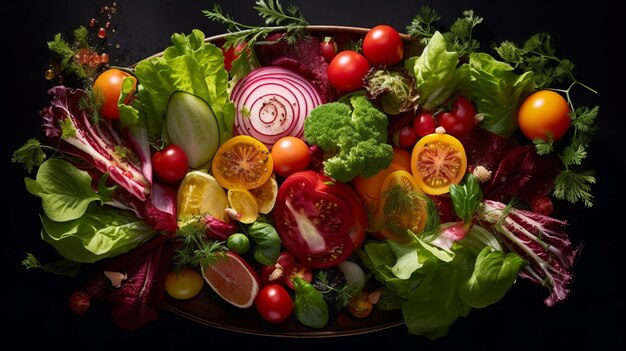 Un'insalata vivace e fresca piena di colori e sapori