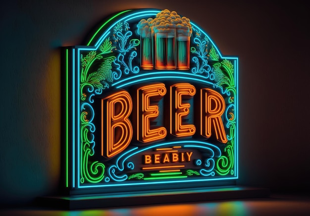 Un'insegna al neon con sopra la scritta Beer Beary.