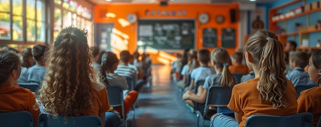 Un insegnante conduce una discussione in classe sugli obiettivi