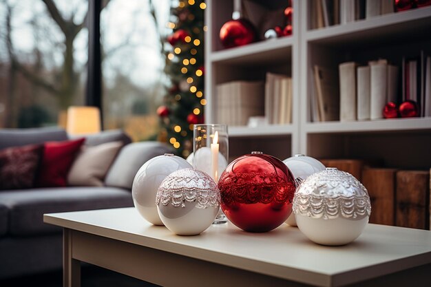 Un interno moderno decorato per Natale