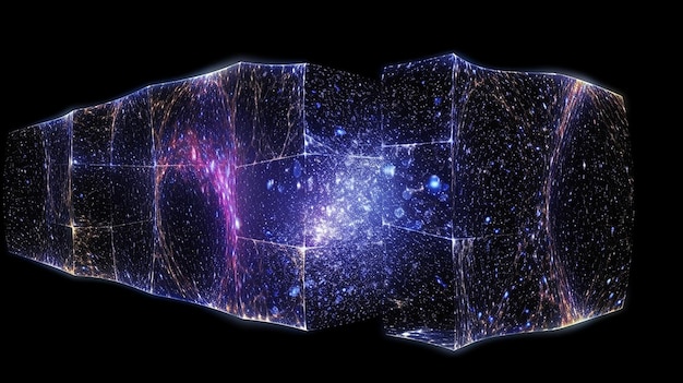 Un'interpretazione astratta della materia oscura con schemi intricati e motivi interstellari