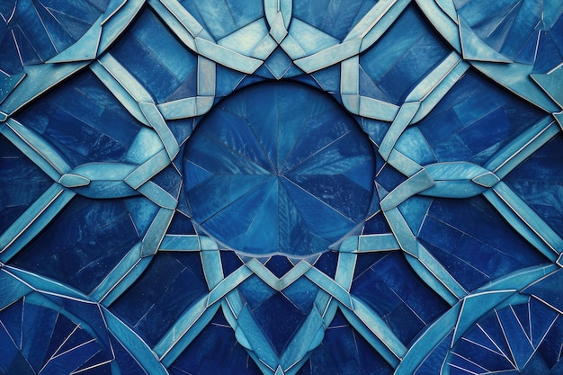 Un'interpretazione di modelli geometrici islamici e arabeschi con palato di colore blu fresco