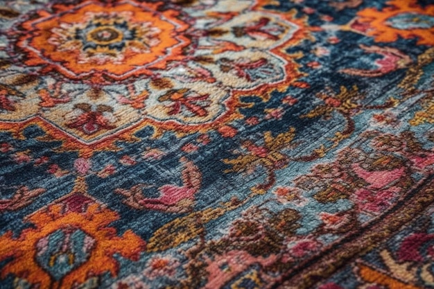 Un intricato motivo di tappeti turchi multicolore