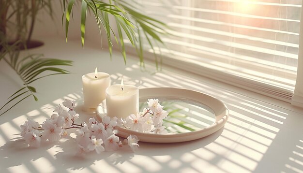 un invito minimalista a Nowruz con uno specchio e candele da HaftSeen