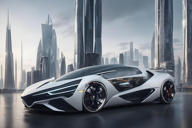 Un'iper supercar di lusso fotorealistica generata Ai