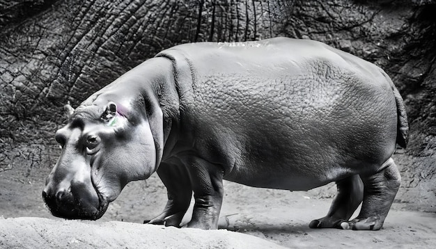 un ippopotamo in piedi