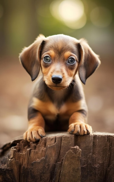 Un'istantanea di un piccolo Dachshund