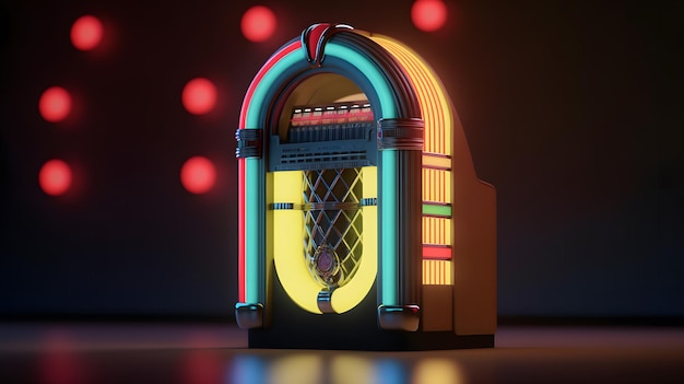 Un jukebox con luci al neon